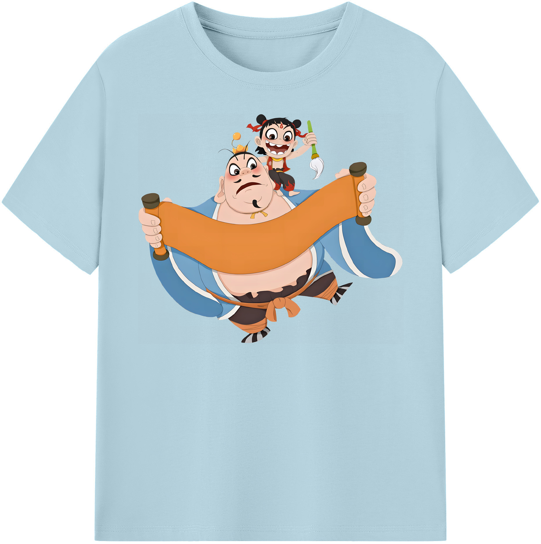 （画像用） Ne Zha 2 ナタ 魔童の大暴れ 綿100％半袖Tシャツ（フロントプリント）